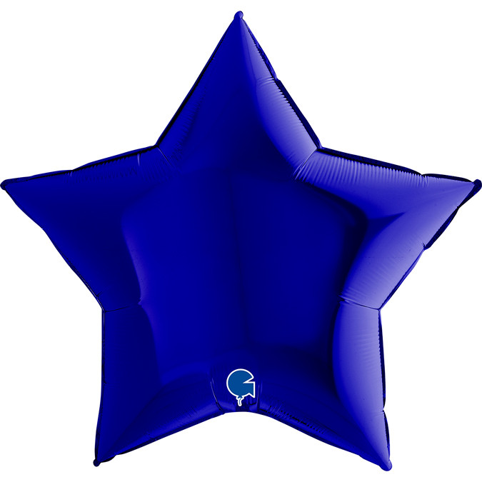 Шар (36''/91 см) Звезда, Темно-синий, 1 шт.