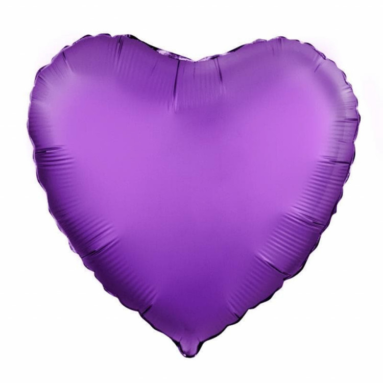 Шар (19''/48 см) Сердце, Пурпурный, 1 шт.
