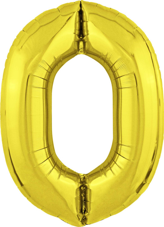 Аг 40 Цифра "0" Золото Slim в упаковке / 1 шт /, Фольгированный шар (РОССИЯ)