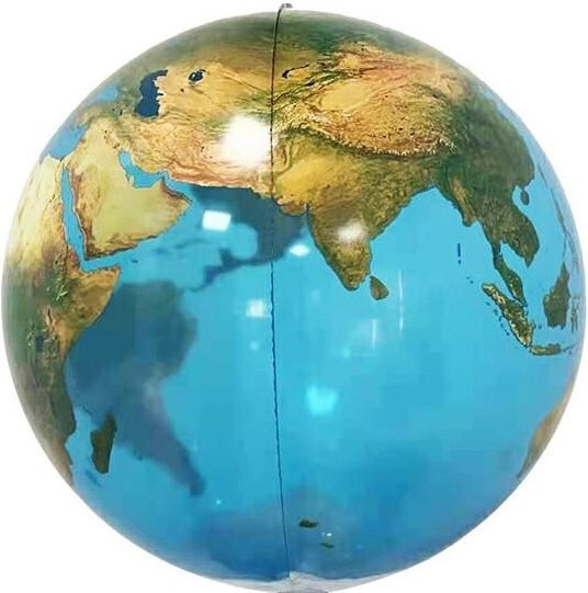 Шар 3D (22''/56 см) Сфера, Планета Земля, Глобус, 1 шт.