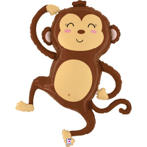 Шар (41''/104 см) Фигура, Веселая обезьянка, 1 шт.