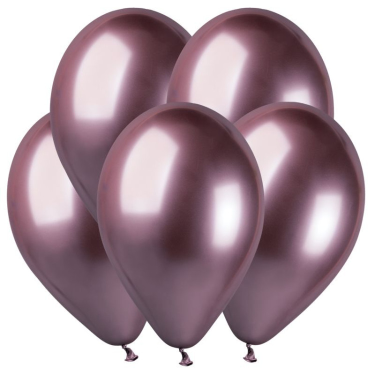 Шар (5''/13 см) Хром Розовый 91, Металл / Shiny Pink 91